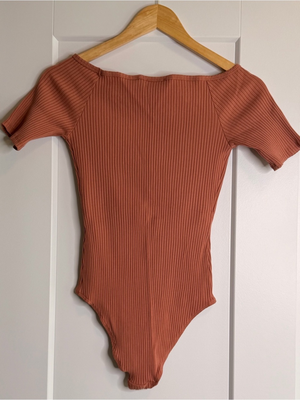 Wilfred Free Rust-Pink Ribbed V-Neck Bodysuit - Picture 2 of 7